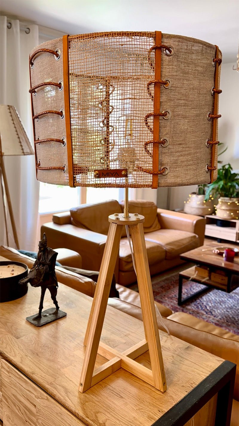 Lampe artisanale en fibres naturelles — MERCURE No 05 - MIYA