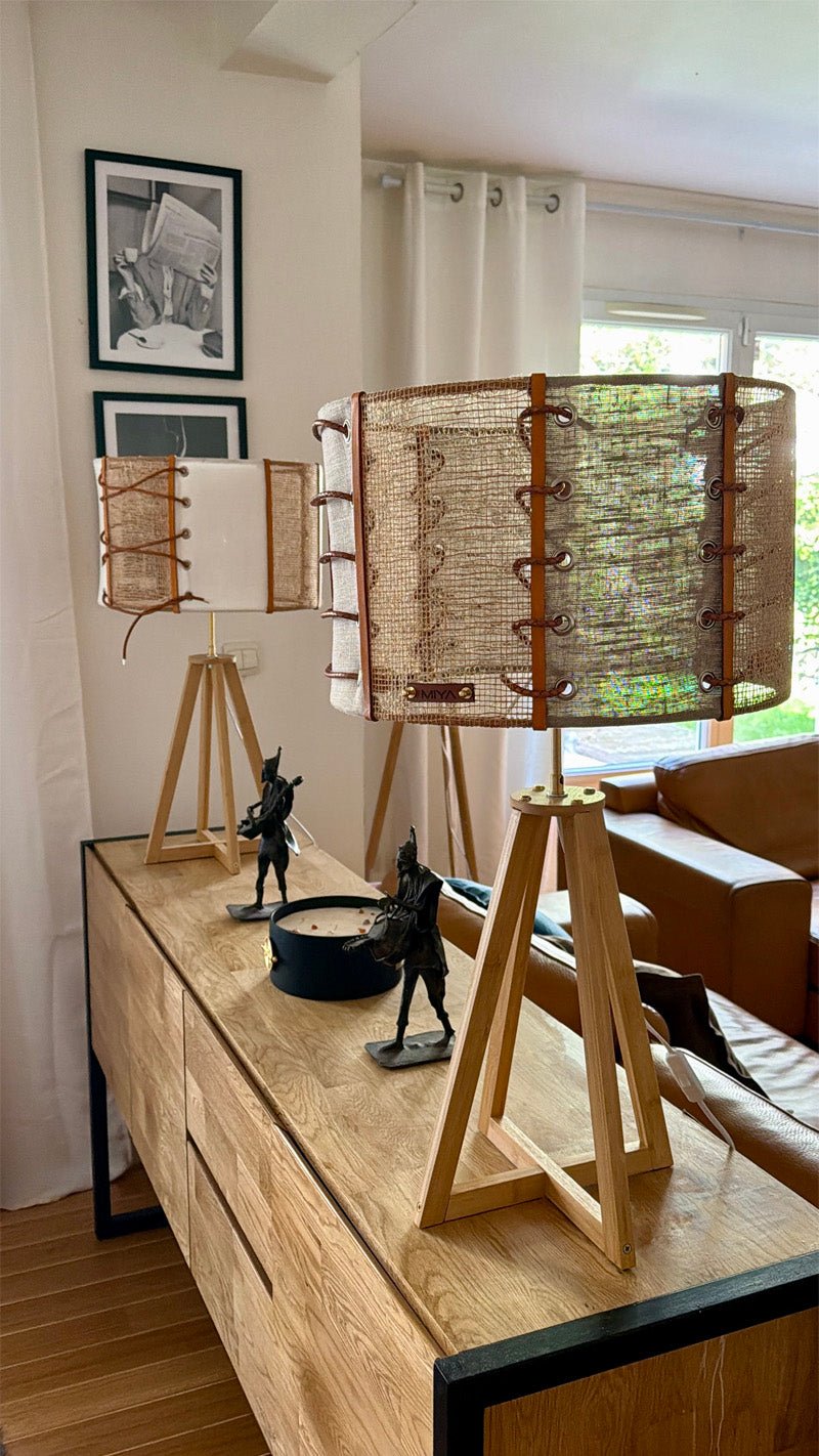 Lampe artisanale en fibres naturelles — MERCURE No 05 - MIYA