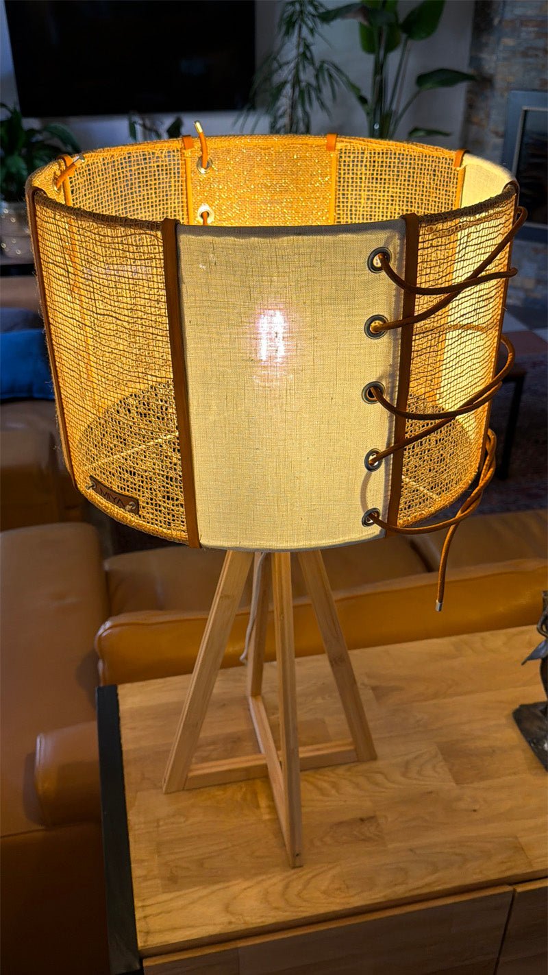 Lampe artisanale en fibres naturelles — MERCURE No 07 - MIYA