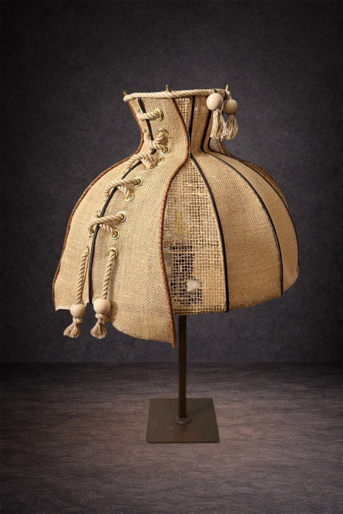 Abat - jour cloche en tissu ajouré corseté – Bohème chic | AYA - MIYA