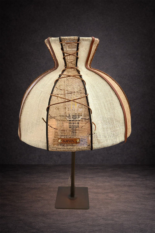 Abat - jour cloche en tissu ajouré corseté – Bohème chic | SAFIA - MIYA