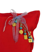 Coussin en lin lourd rouge 50 × 50 cm – Bohème chic | NEGRIL No 34 - MIYA