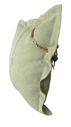 Housse de coussin en lin pistache ZANZIBAR No.83 avec fermeture portefeuille.