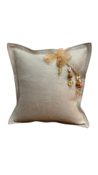 Coussin en lin lourd beige 50x50 cm – BALI No 36 - MIYA