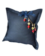 Heavy linen blue throw pillow – NEGRIL No. 62