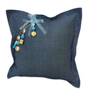 Coussin en lin lourd bleu 50x50 cm – NEGRIL No. 63