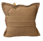 Back of caramel heavyweight linen throw pillow with envelope closure – MARRAKECH No.78 by MIYA