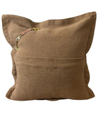 Coussin en lin MIYA papmille aux perles orangées avec poids Ashanti. Vue dos