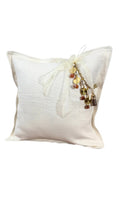 Coussin en lin lourd creme 50x50 cm – Bohème chic | ZANZIBAR No 19 - MIYA