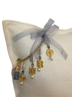 Coussin en lin lourd creme 50x50 cm – Bohème chic | ZANZIBAR No 20 - MIYA