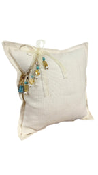Coussin en lin lourd creme 50x50 cm – Bohème chic | ZANZIBAR No 18 - MIYA