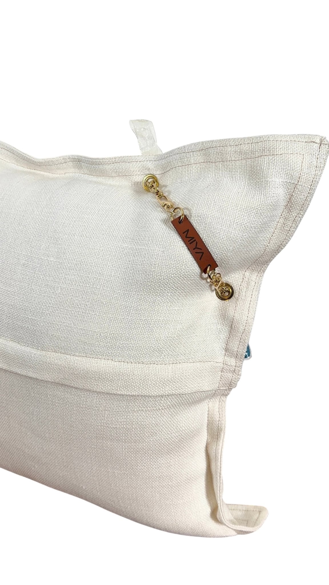 Coussin en lin lourd creme 50x50 cm – Bohème chic | ZANZIBAR No 18 - MIYA