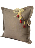 Heavy natural linen throw pillow 50x50 cm – BALI No. 72