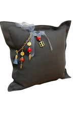 Coussin en lin lourd gris - bleu 50x50 cm – BALI No. 43 - MIYA