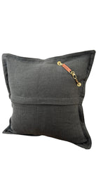 Coussin en lin lourd gris 50x50 cm – Bohème chic | BALI No 13 - MIYA