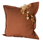 Coussin en lin lourd marron 50x50 cm – MARRAKECH No. 80