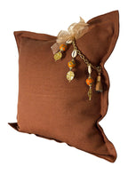 Coussin en lin lourd marron 50x50 cm – MARRAKECH No. 80