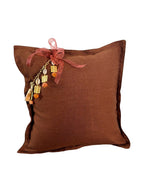 Coussin en lin lourd marron rouille 50x50 cm – Bohème chic | MARRAKECH No.15 - MIYA
