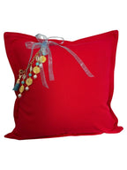 Coussin en lin lourd rouge 50x50 cm – Bohème chic | NEGRIL No.01 - MIYA
