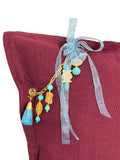 Coussin en lin lourd prune 50x50 cm – Bohème chic | MARRAKECH No.06 - MIYA