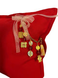 Coussin en lin lourd rouge 50 × 50 cm – Bohème chic | NEGRIL No.04 - MIYA
