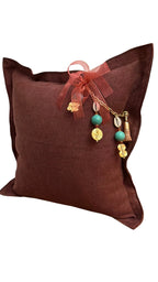 Coussin en lin lourd rouille 50x50 cm – MARRAKECH No 38 - MIYA