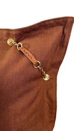 Coussin terracotta dos avec pampille signature MIYA poids Ashanti et perles