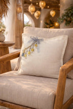 Coussin en lin lourd creme 50x50 cm – Bohème chic | ZANZIBAR No 20 - MIYA