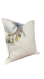 Coussin en lin lourd creme 50x50 cm – Bohème chic | ZANZIBAR No 20 - MIYA