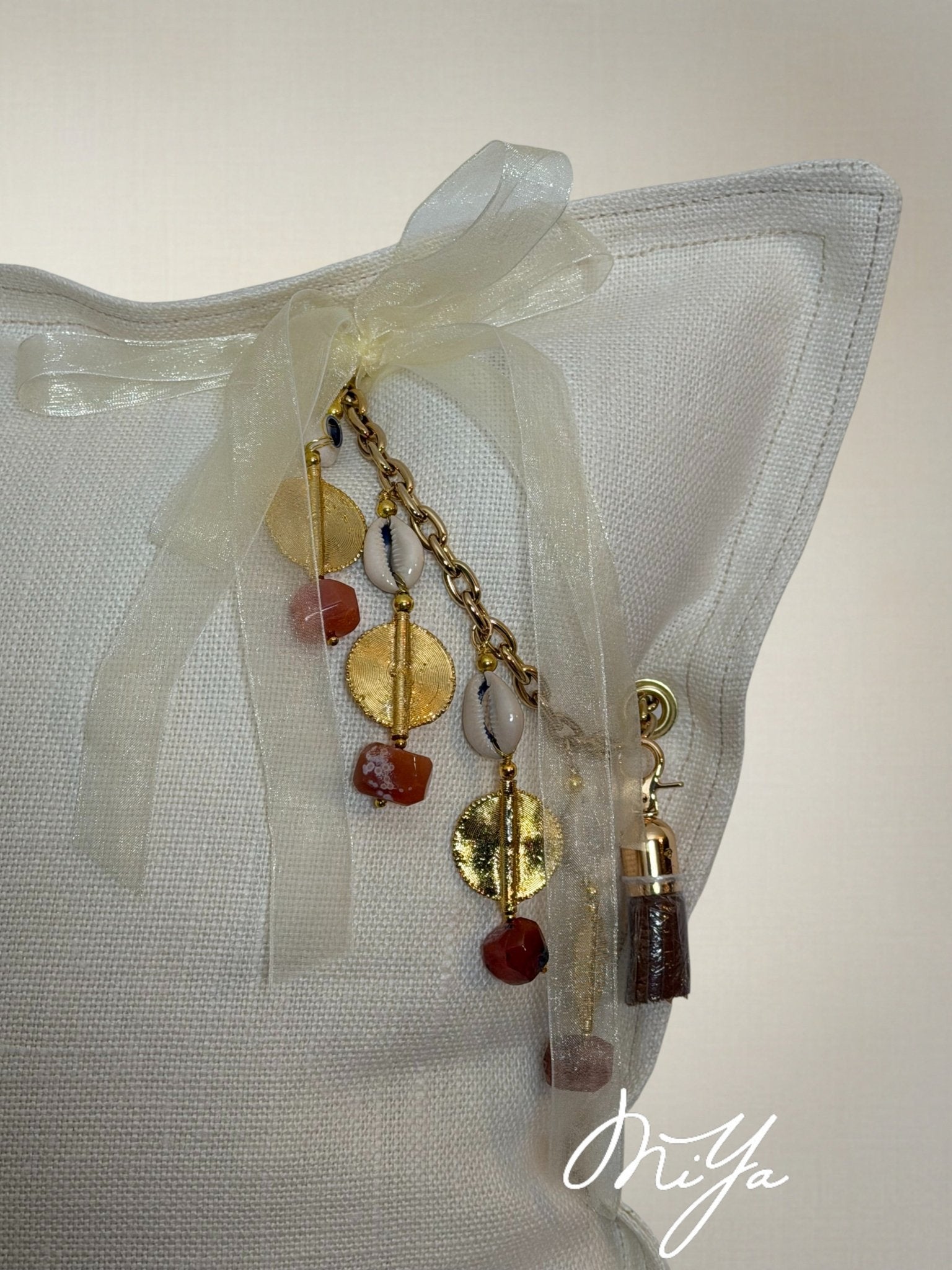 Coussin en lin écru – décoration bohème chic | SIERRA by MIYA - MIYA