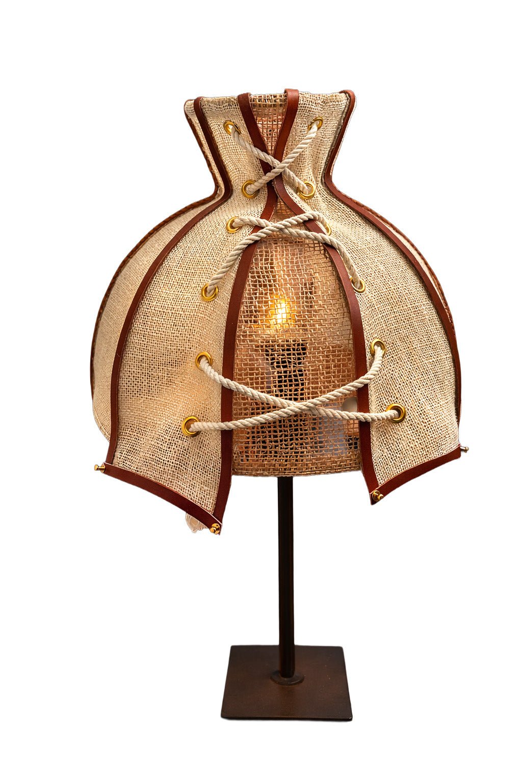Abat - jour cloche en fibres naturelles ajouré | VENUS No 03 - MIYA