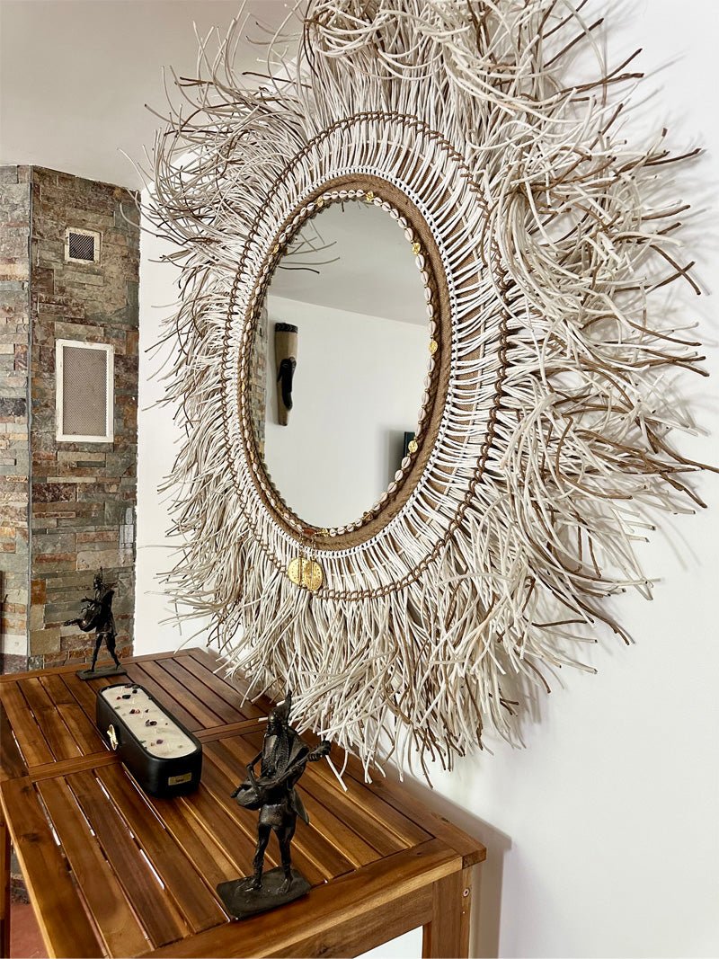 Miroir XXL bohème en fibres naturelles 150 cm | ATACAMA 05 - MIYA