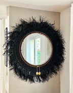 Miroir XXL bohème en fibres naturelles 150 cm | ETNA No 07 - MIYA
