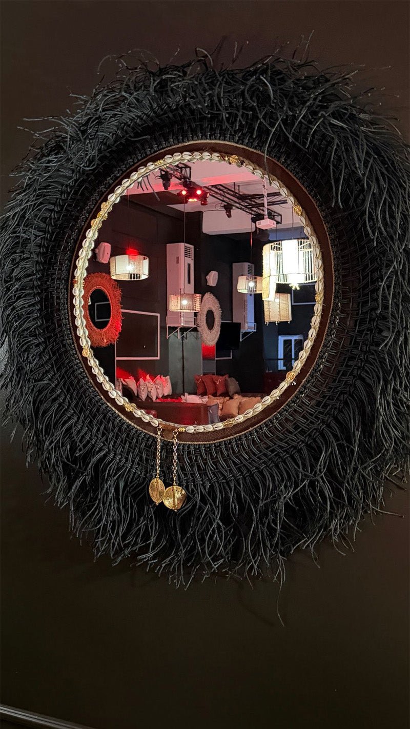 Miroir XXL bohème en fibres naturelles 150 cm | ETNA No 07 - MIYA