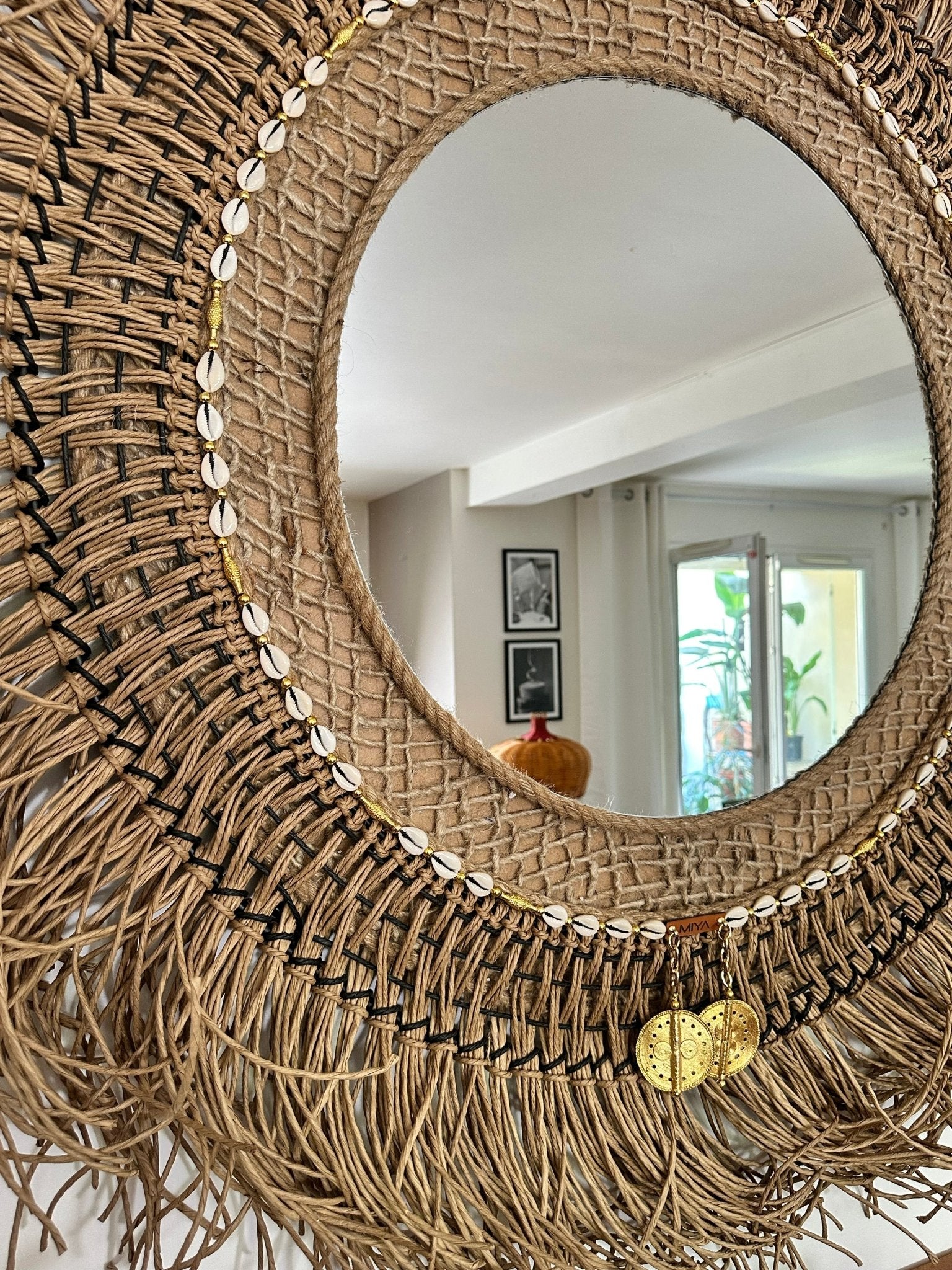 Miroir XXL bohème en fibres naturelles 140 cm | SAHARA No 04 - MIYA