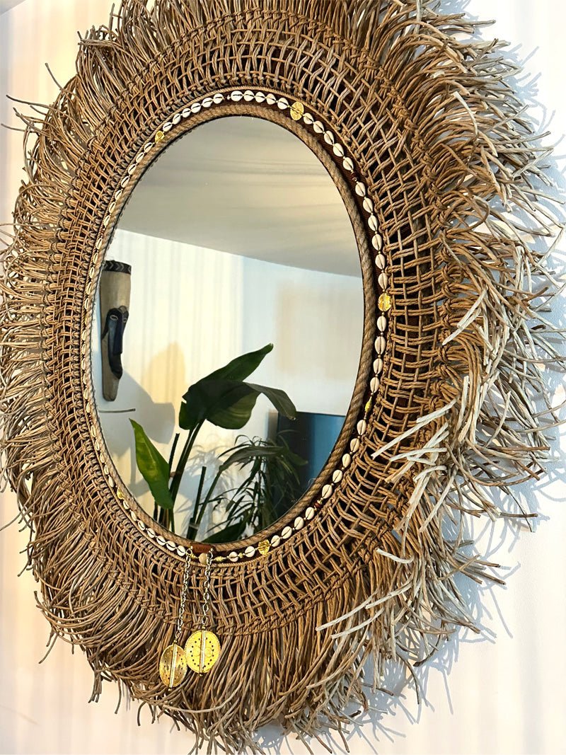 Miroir XXL bohème en fibres naturelles 140 cm | SAHARA No 04 - MIYA