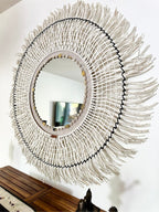 Miroir rond bohème en fibres naturelles 120 cm | UYUNI No 06 - MIYA