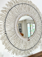 Miroir rond bohème en fibres naturelles 120 cm | UYUNI No 06 - MIYA