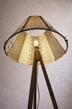 Lampadaire en fibres naturelles ajouré | SATURNE No 06 - MIYA