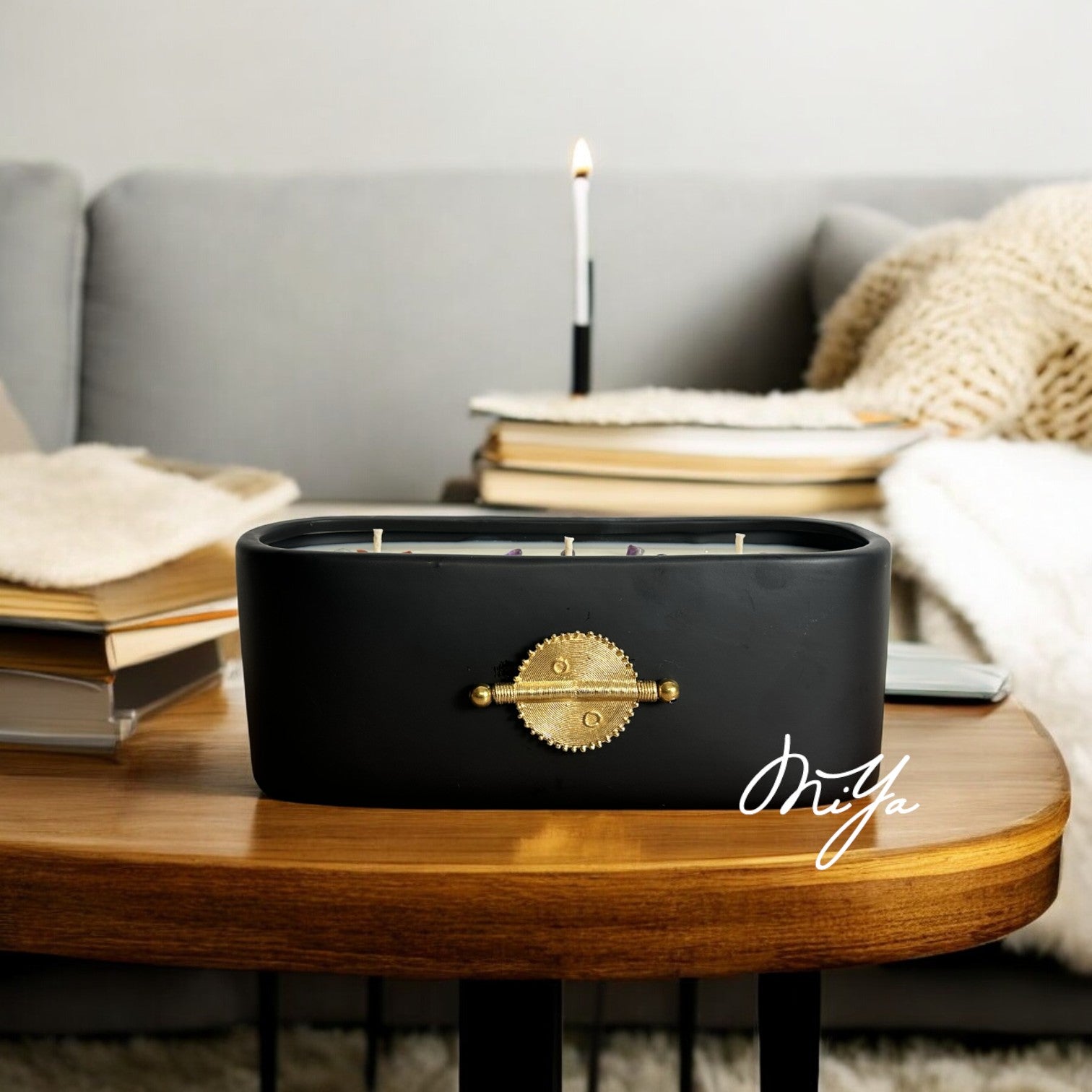 Bougie BÛCHETTE~1 kg | Noir - MIYA