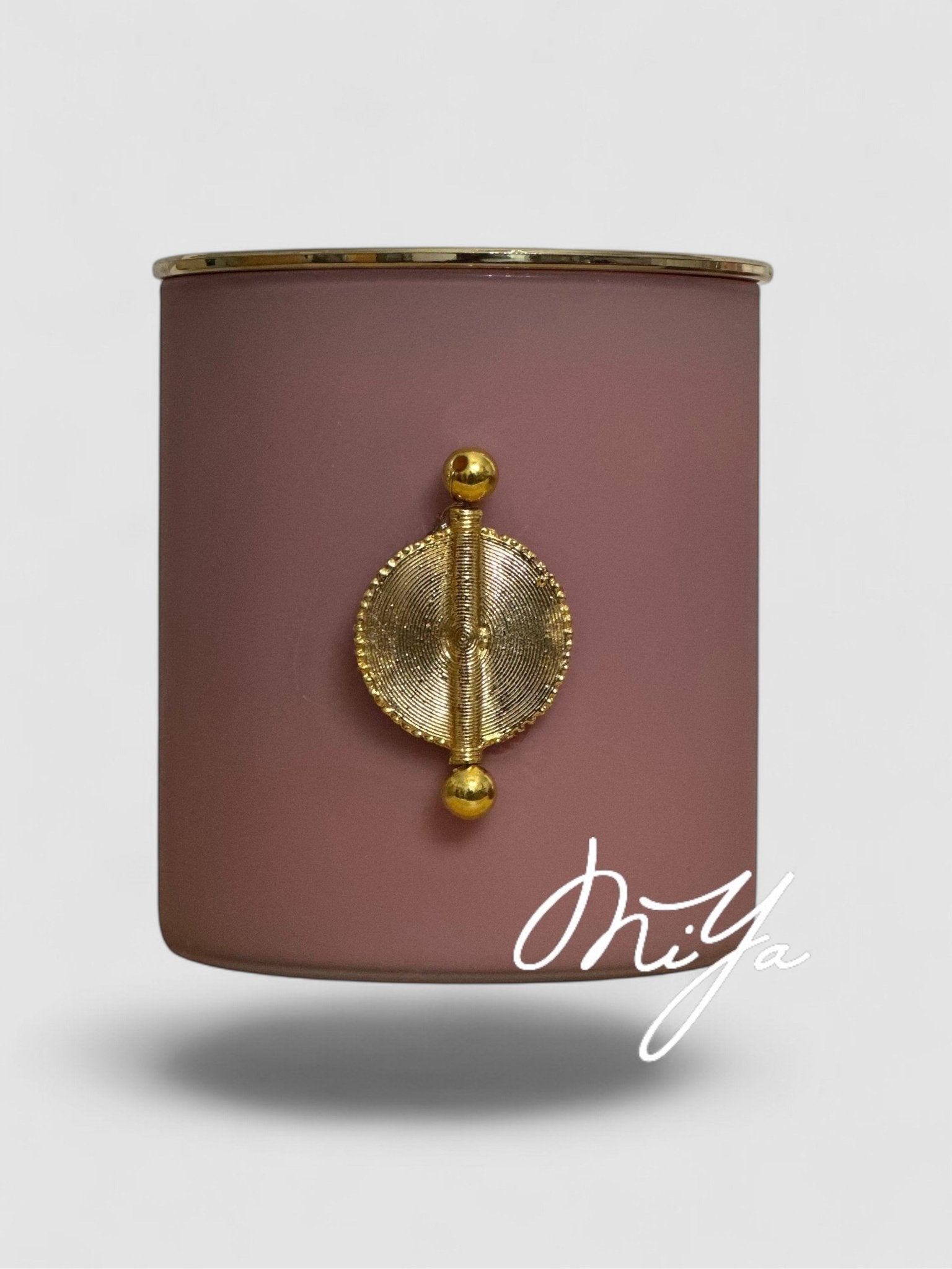 Bougie parfumée NUDE ESSENCE artisanale, épurée avec parfum délicat et médaillon Baoulé | MIYA